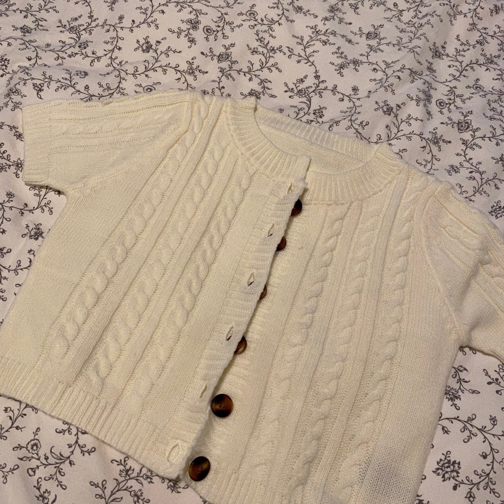 Cream button up cardigan